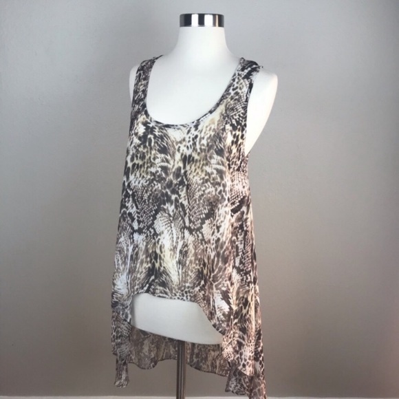 Show me your Mumu Snake Print Hi Low Tunic Top - Picture 3 of 5
